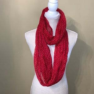 Sheer white star infinity scarf